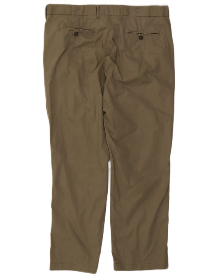 Pantaloni chino regolari dritti da uomo Marks & Spencer W38 L29 cotone kaki