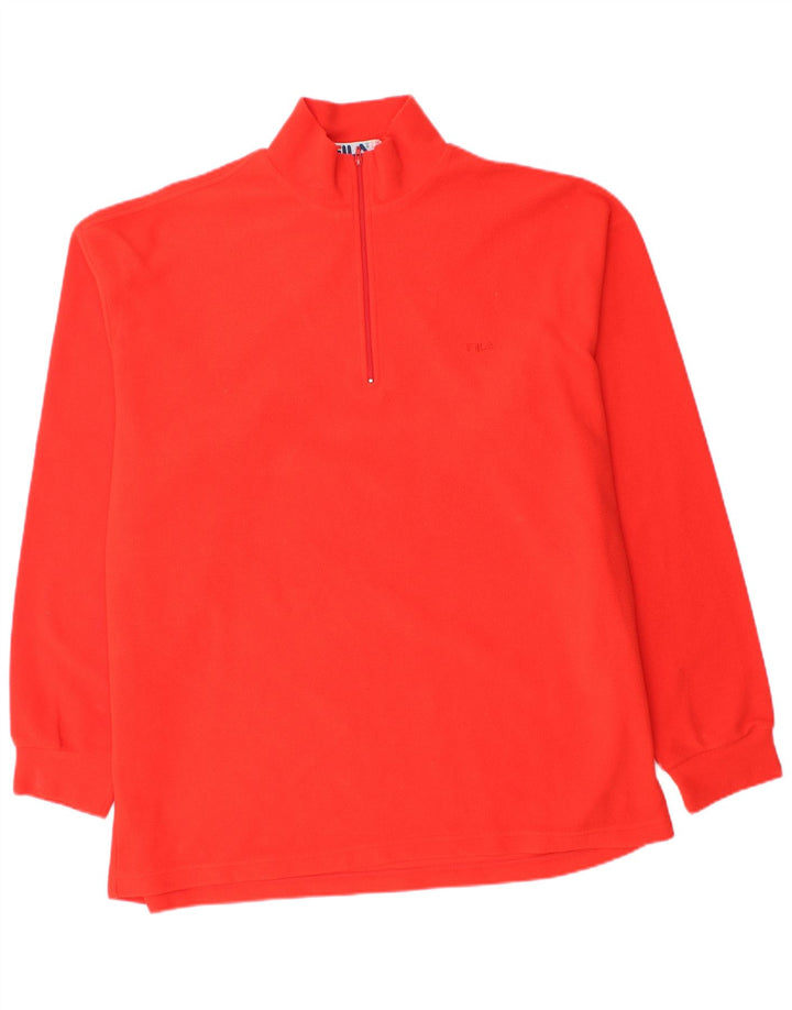 Maglione in pile da uomo Fila con collo con zip IT 56 2XL Arancione