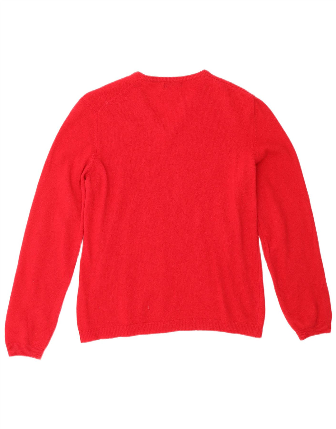 Maglione maglione con scollo a V da donna BENETTON UK 10 piccolo rosso