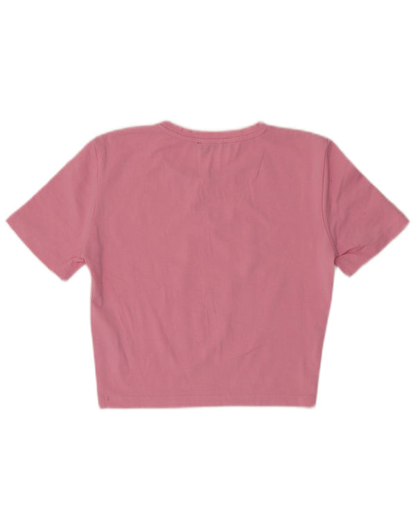 T-shirt corta da donna Zara UK 8 piccola in cotone rosa