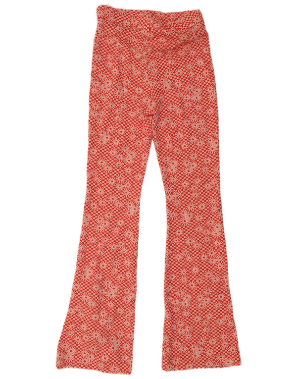 Pantaloni casual svasati da donna Zara medi W28 L33 poliestere floreale arancione