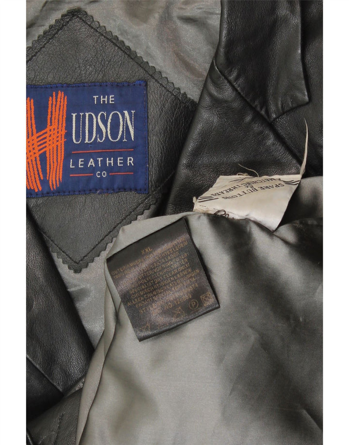 Giacca in pelle da uomo HUDSON UK 44 2XL Pelle nera