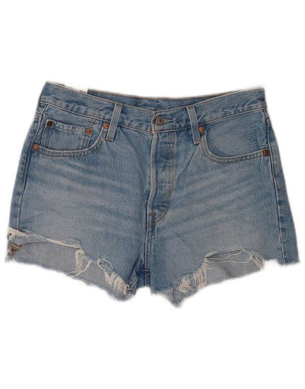 Pantaloncini Levi's da donna 501 in denim invecchiato W28 cotone blu medio