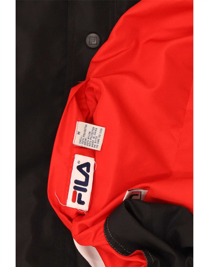 Fila Mens Graphic Reversible Tracksuit Top Jacket Medium Red Colourblock