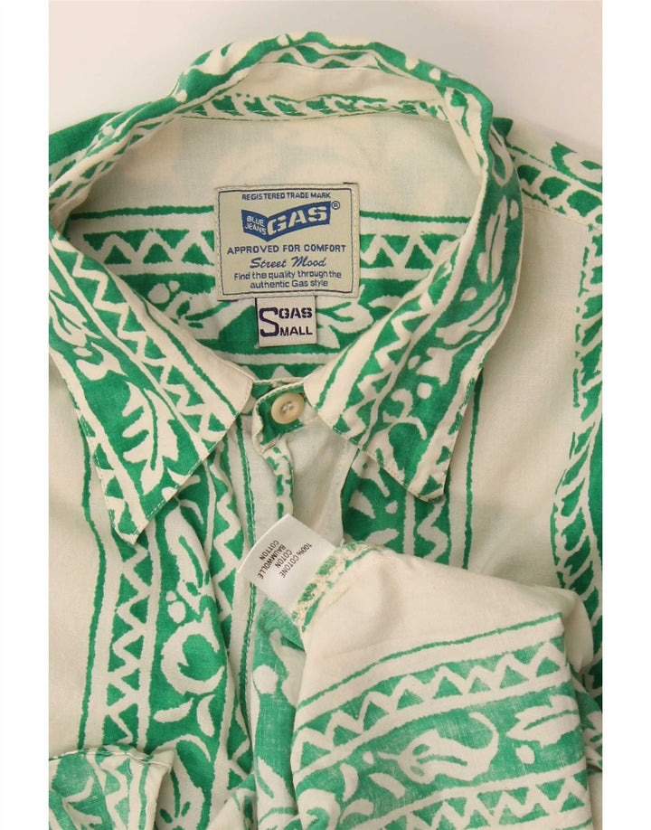Camicia Uomo Gas Piccola Verde Floreale In Cotone
