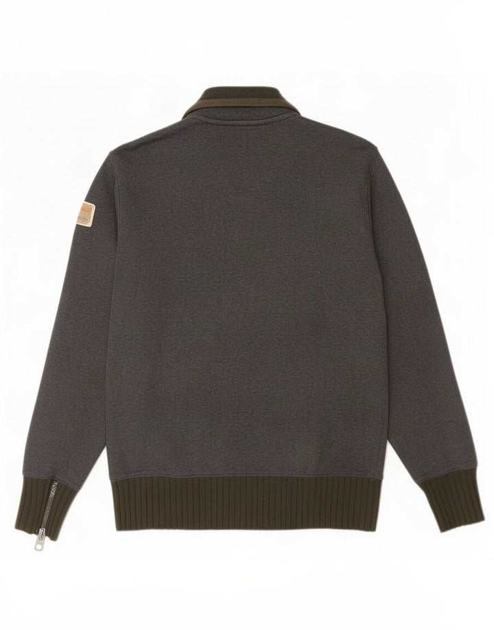 Giacca da ginnastica da uomo Napapijri grande in cotone color block grigio