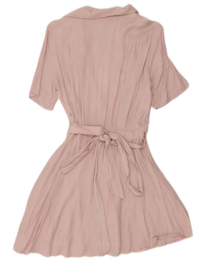 Abito a portafoglio da donna Zara UK 10 piccolo in viscosa rosa