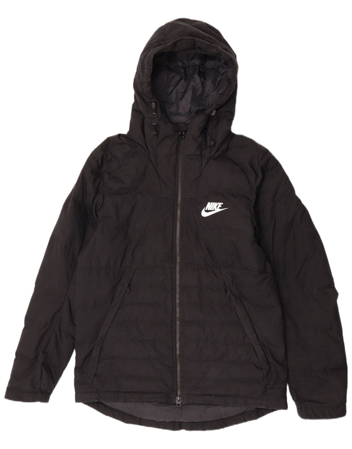 Giacca imbottita con cappuccio Nike da uomo UK 38 medio nero poliestere