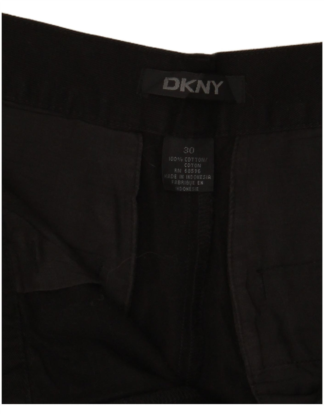 Pantaloncini chino a vita alta da donna Dkny W30 cotone nero medio
