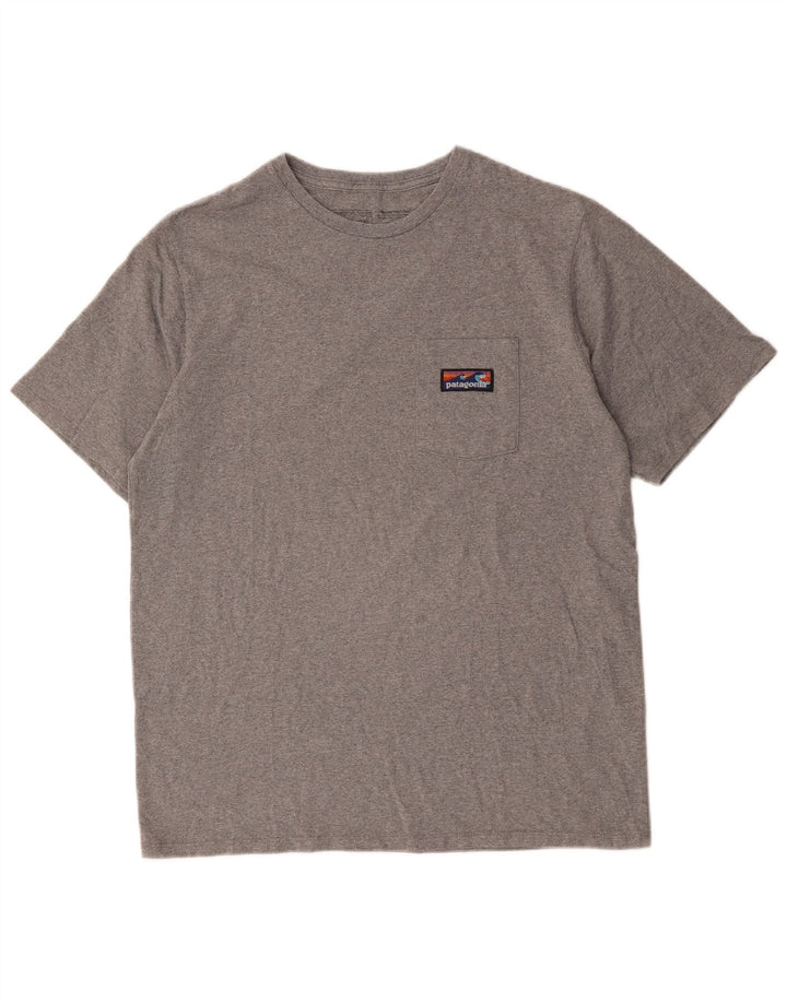T-shirt da uomo vestibilità regolare Patagonia Top in cotone grigio medio