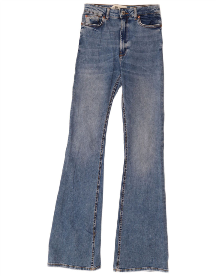 Jeans svasati da donna Zara EU 34 2XS W24 L33 cotone blu