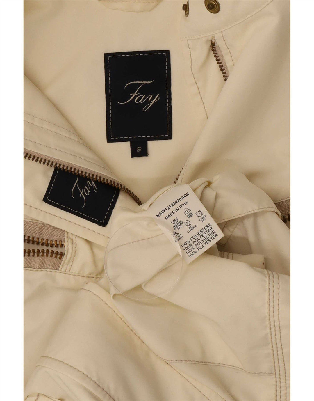 Giacca pratica da donna Fay UK 10 piccola in poliestere bianco sporco