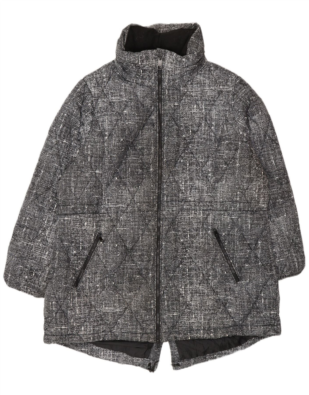 Giacca trapuntata da donna Marks & Spencer UK 20 2XL Poliestere chiazzato nero