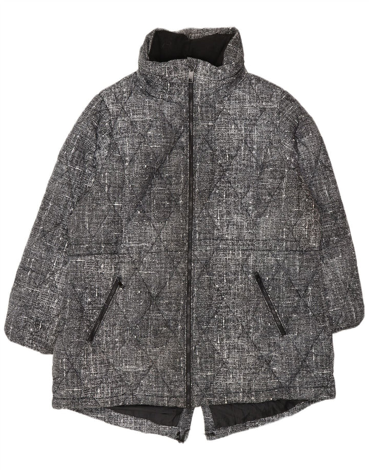 Giacca trapuntata da donna Marks & Spencer UK 20 2XL Poliestere chiazzato nero