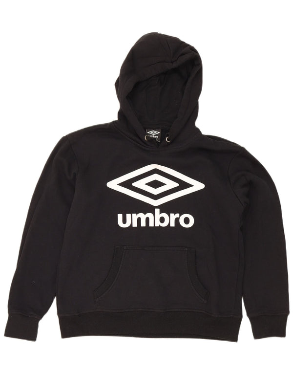 Felpa con cappuccio grafica da donna Umbro UK 14 cotone nero medio