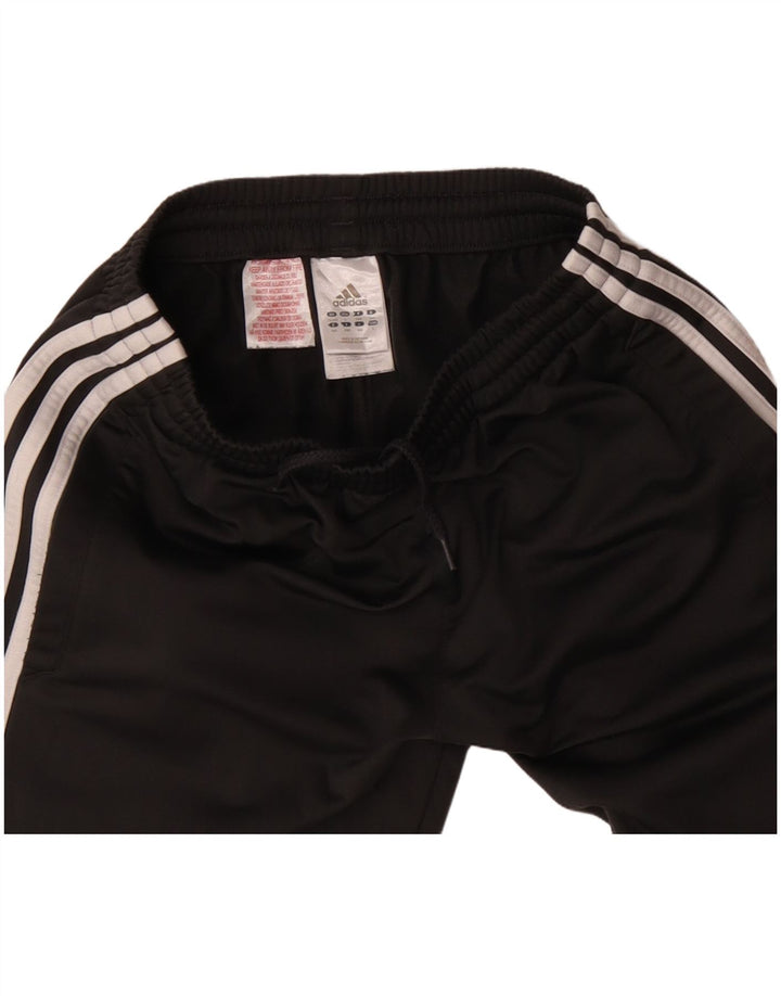 ADIDAS Boys Tracksuit Trousers 13-14 Years Black Polyester