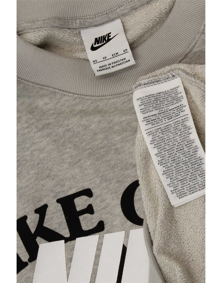 Felpa grafica da uomo Nike XS in cotone grigio