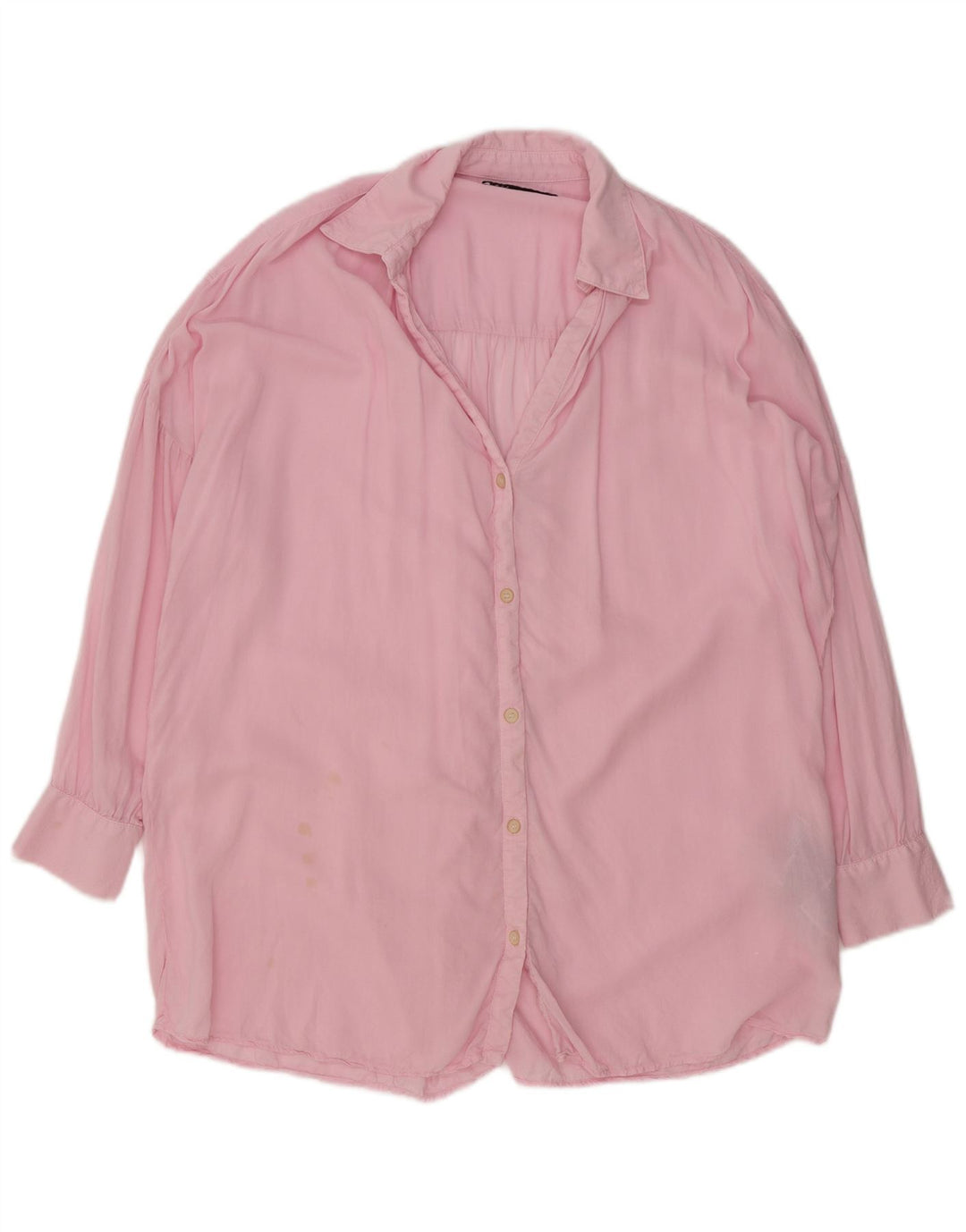 Camicia oversize da donna Zara UK 6 XS Lyocell rosa