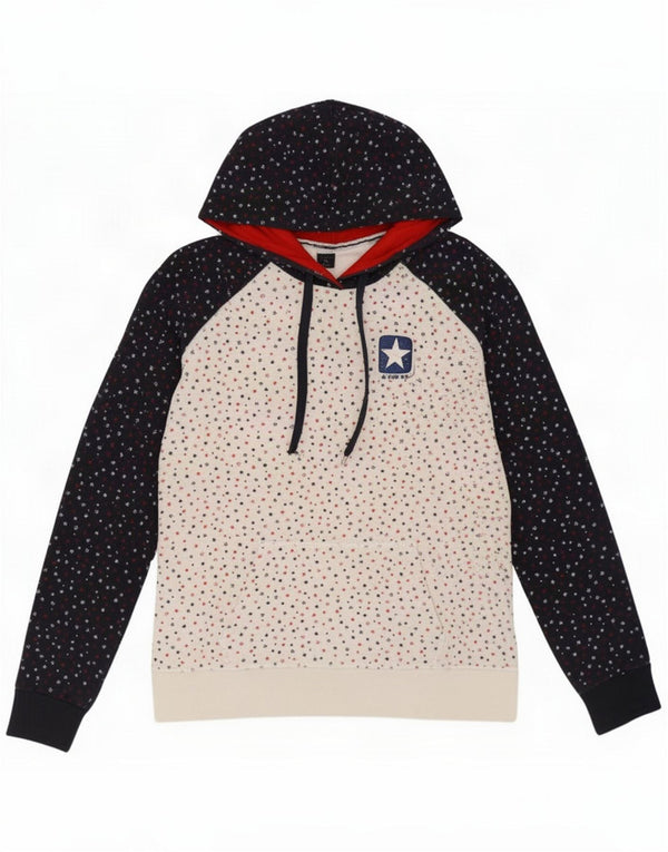 Maglione con cappuccio da donna Converse UK 12 Medium White Colourblock