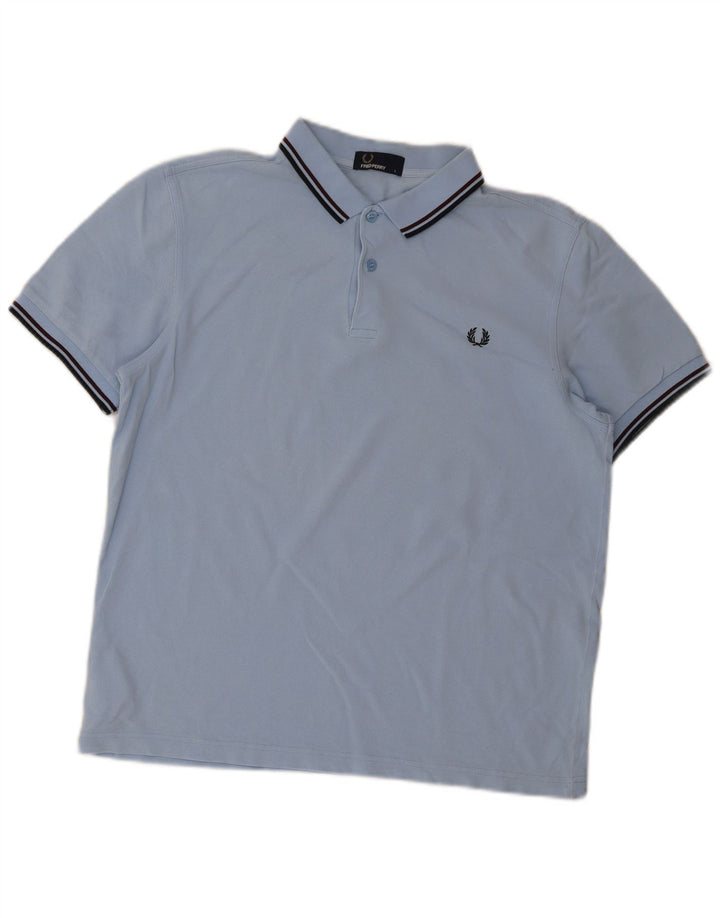 Polo da uomo Fred Perry in cotone a righe grandi blu