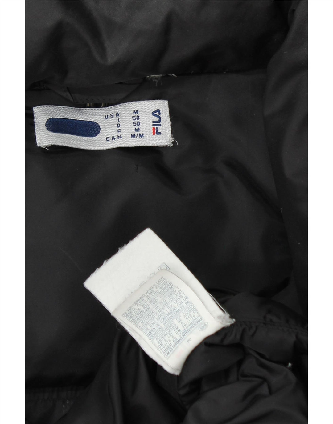 Giacca imbottita con cappuccio da uomo FILA UK 38 nylon nero medio