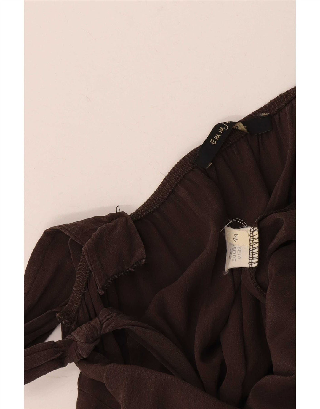 Tuta vintage da donna senza maniche IT 44 Seta marrone medio