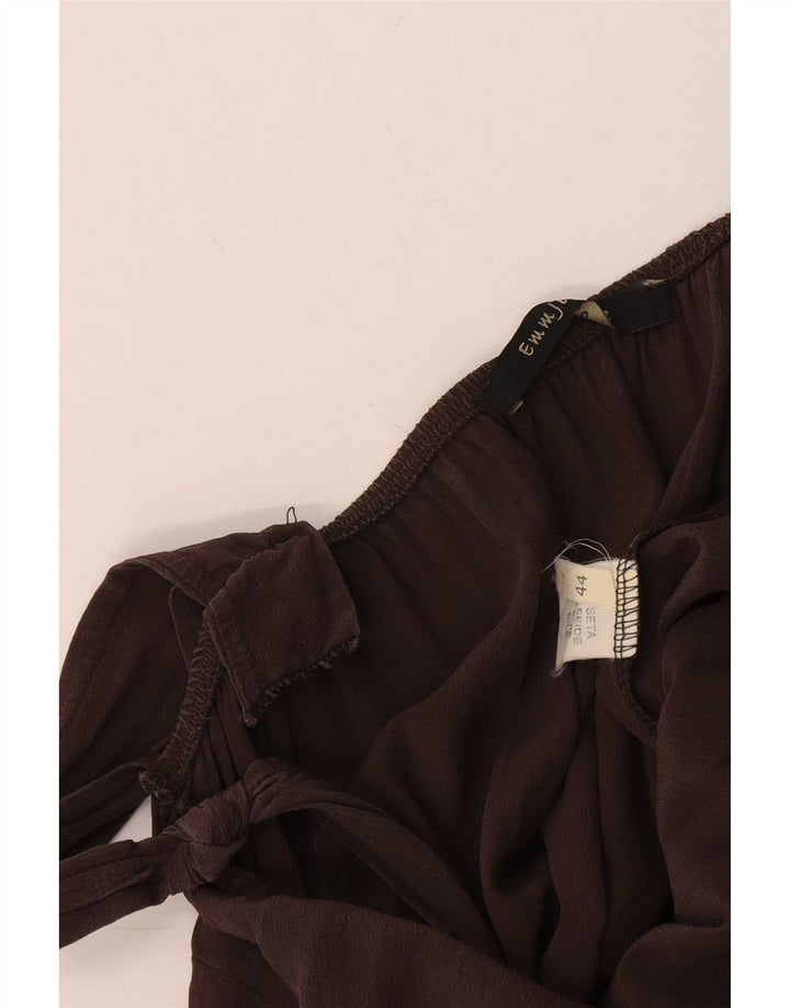 Tuta vintage da donna senza maniche IT 44 Seta marrone medio