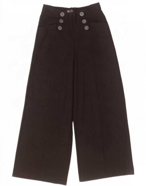 Pantaloni casual a gamba larga a vita alta da donna Zara piccoli W26 L26 neri
