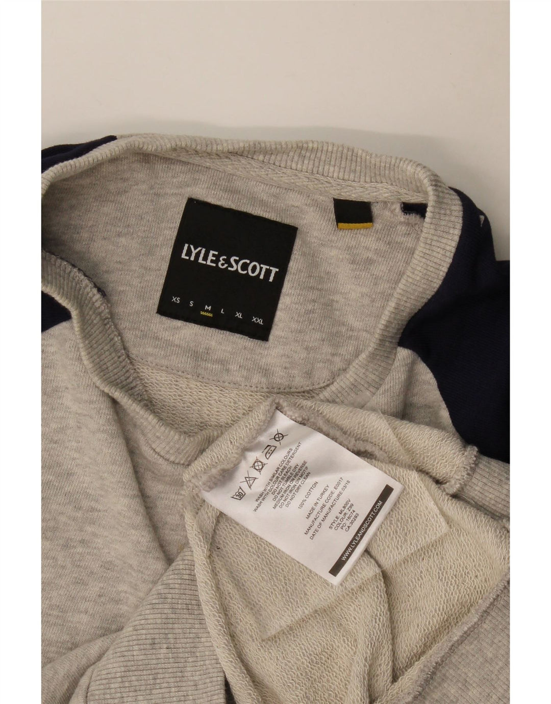 Lyle & Scott Felpa da uomo Maglione in cotone color block grigio medio