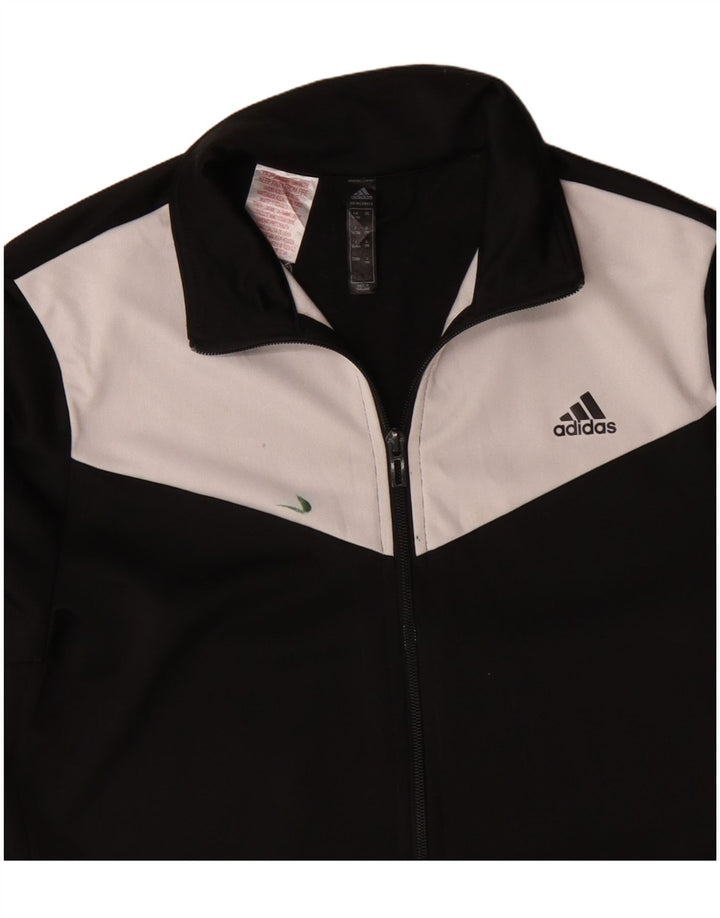 Giacca da tuta da ragazzo Adidas 14-15 anni in poliestere color block nero
