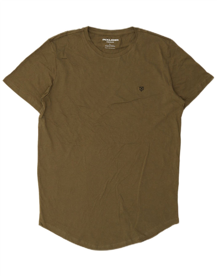 Jack & Jones T-shirt premium da uomo Top grande in cotone kaki