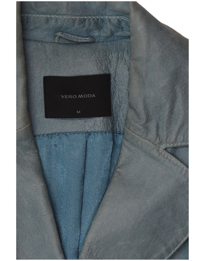 Giacca in pelle da donna VINTAGE UK 12 Blu medio