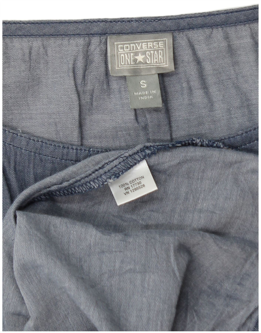 CONVERSE Abito da donna senza maniche a trapezio UK 10 piccolo cotone blu