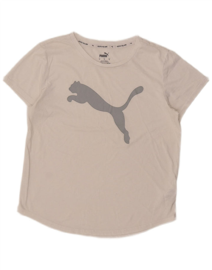 T-shirt grafica da donna PUMA Top UK 14 poliestere bianco medio