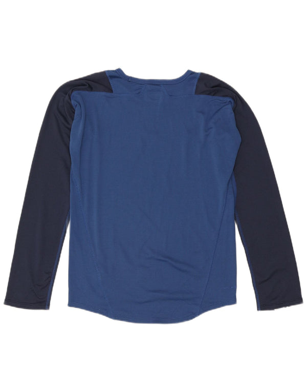 Nike Mens Top Long Sleeve UK 36/38 Small Blue Colourblock Polyester