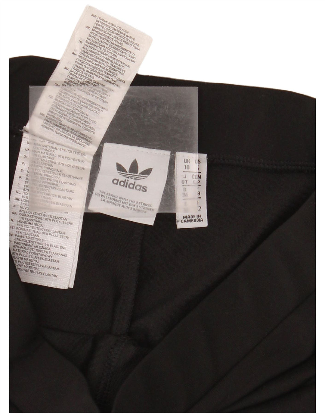 Leggings grafici da donna ADIDAS UK 10 piccoli poliestere nero