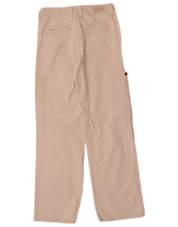 Jeans larghi cargo da donna Zara EU 34 2XS W24 L30 bianco sporco