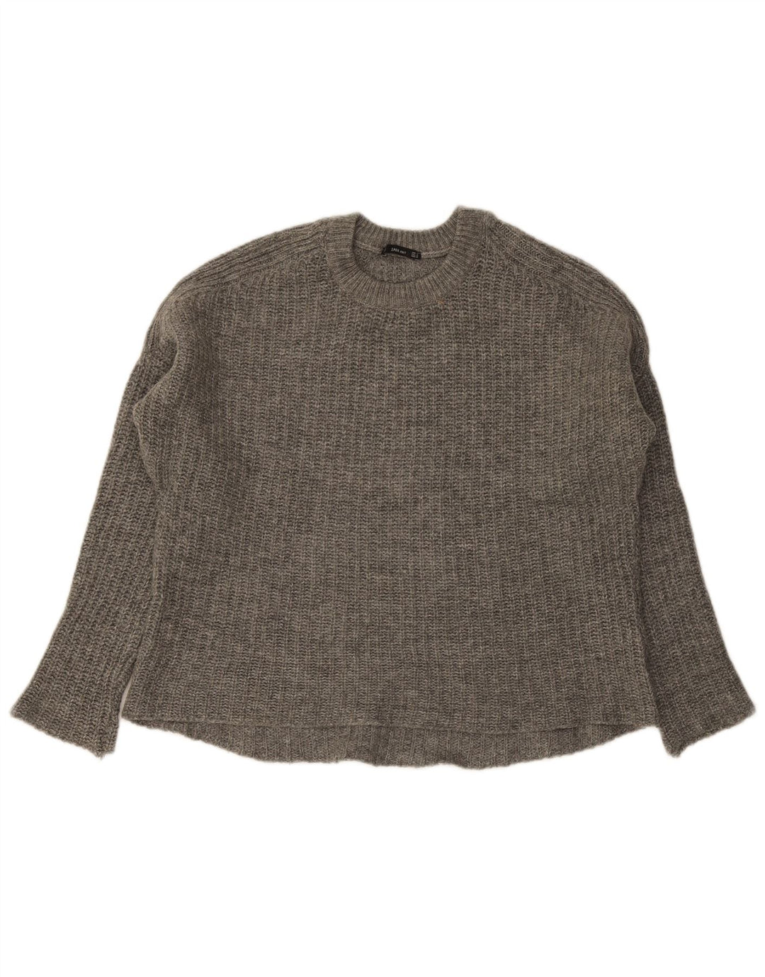 Maglione maglione girocollo oversize da donna Zara UK 14 Grigio medio