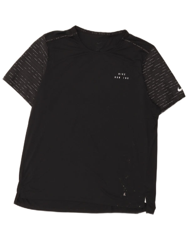 T-shirt da uomo Nike Dri Fit Top XL poliestere gessato nero