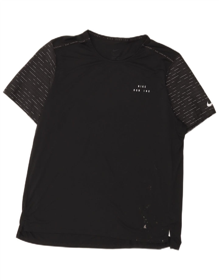 T-shirt da uomo Nike Dri Fit Top XL poliestere gessato nero