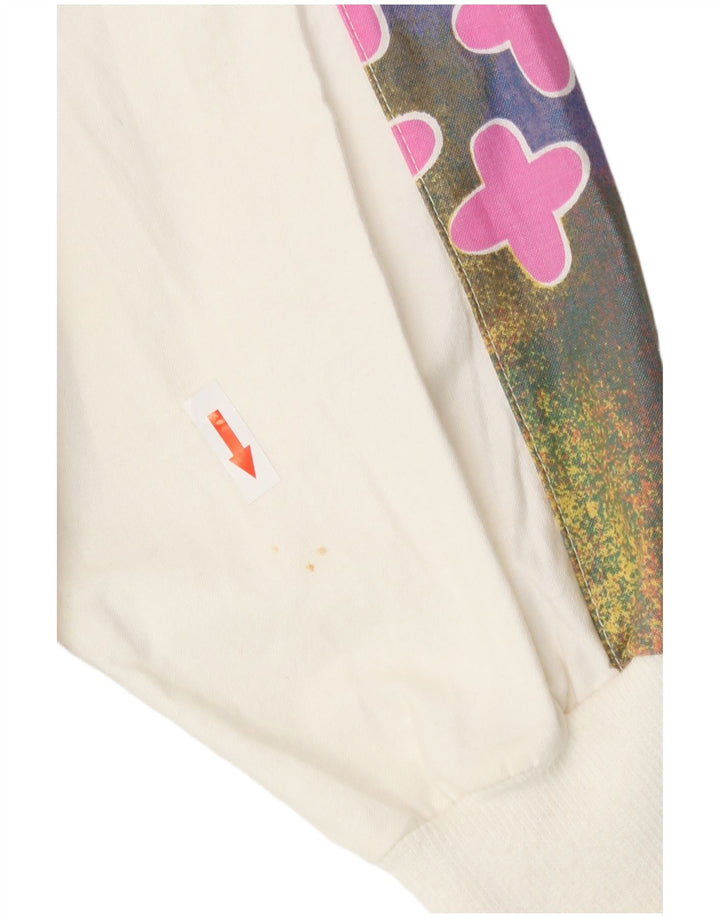 Giacca da ginnastica vintage da uomo con motivo astratto EU 44/46 piccola bianca