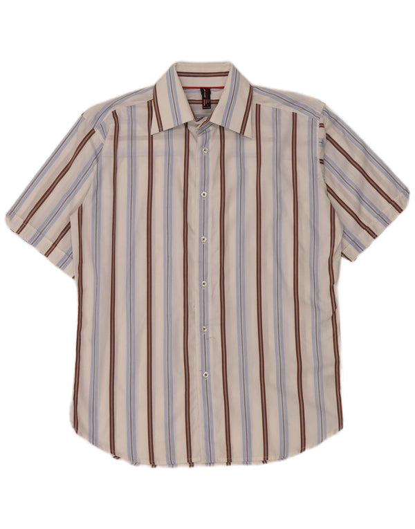 PIERRE CARDIN Camicia a maniche corte da uomo a righe medie multicolore