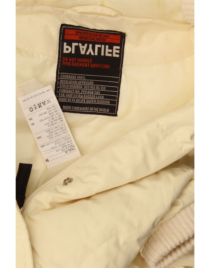 Gilet imbottito con cappuccio da donna Playlife UK 14 poliestere giallo medio