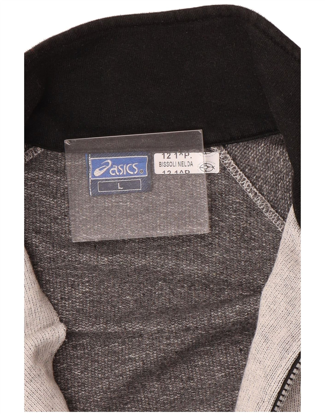 Giacca da tuta da uomo ASICS, giacca grande, in cotone color block grigio