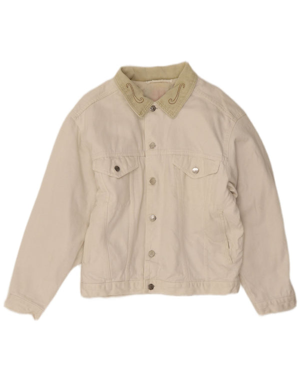 Giacca di jeans da uomo El Charro UK 36 Piccolo floreale bianco