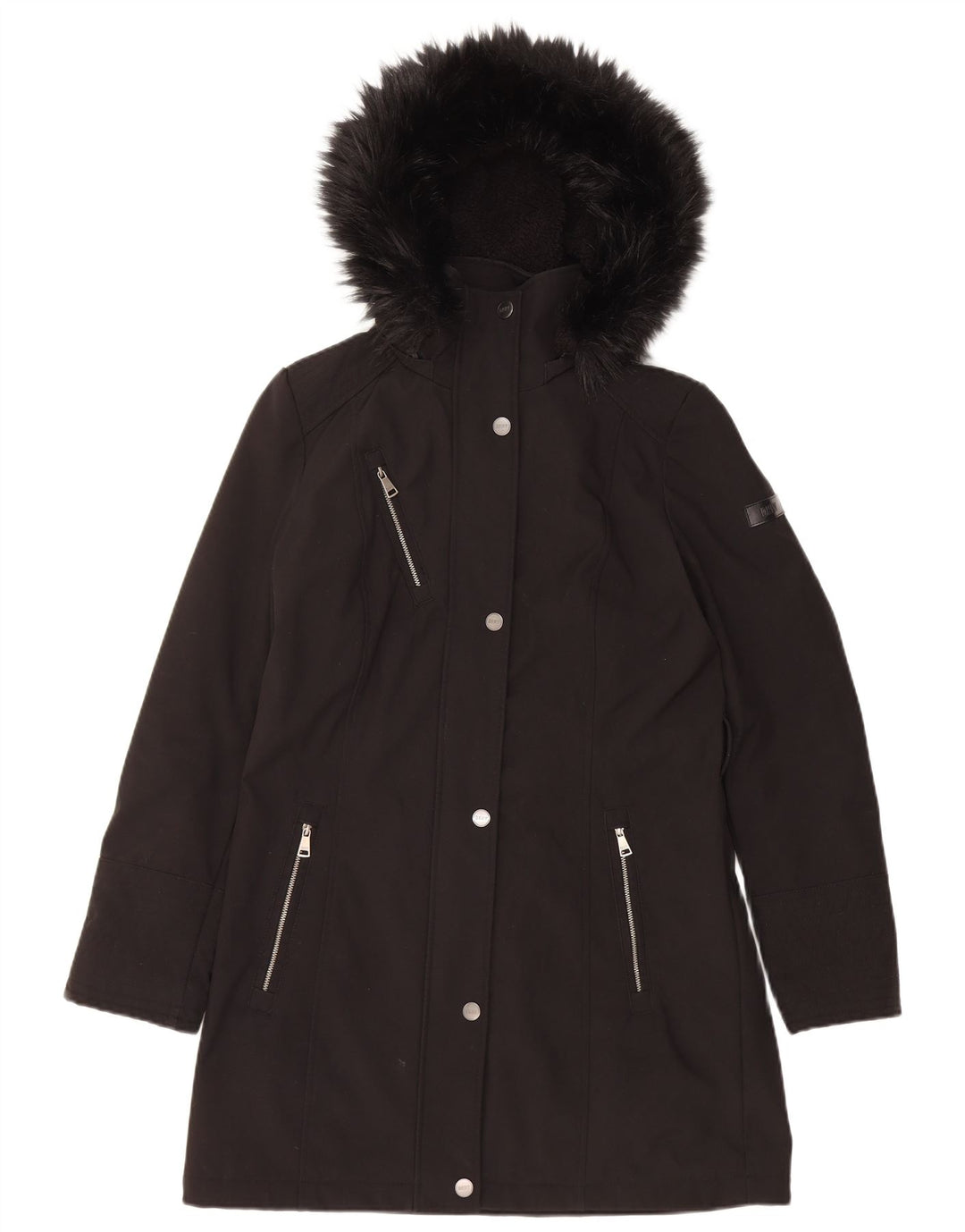 Giacca Parka con cappuccio da donna Dkny UK 10 piccola poliestere nero