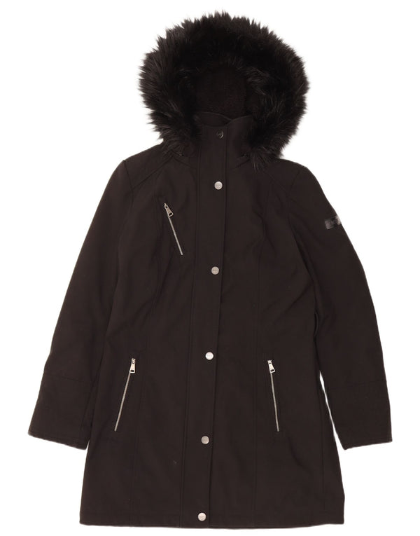 Giacca Parka con cappuccio da donna Dkny UK 10 piccola poliestere nero