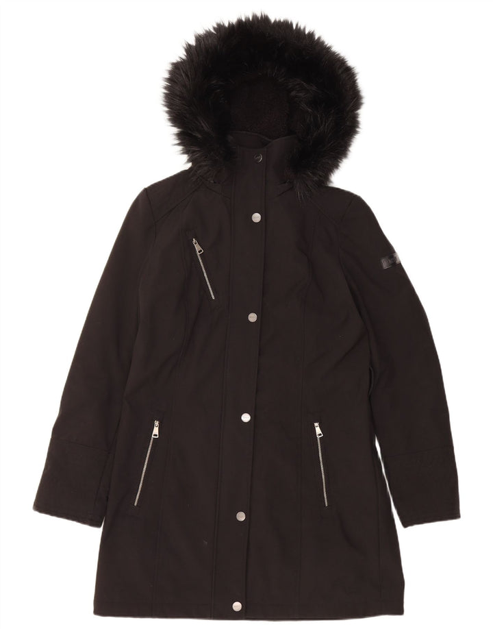Giacca Parka con cappuccio da donna Dkny UK 10 piccola poliestere nero