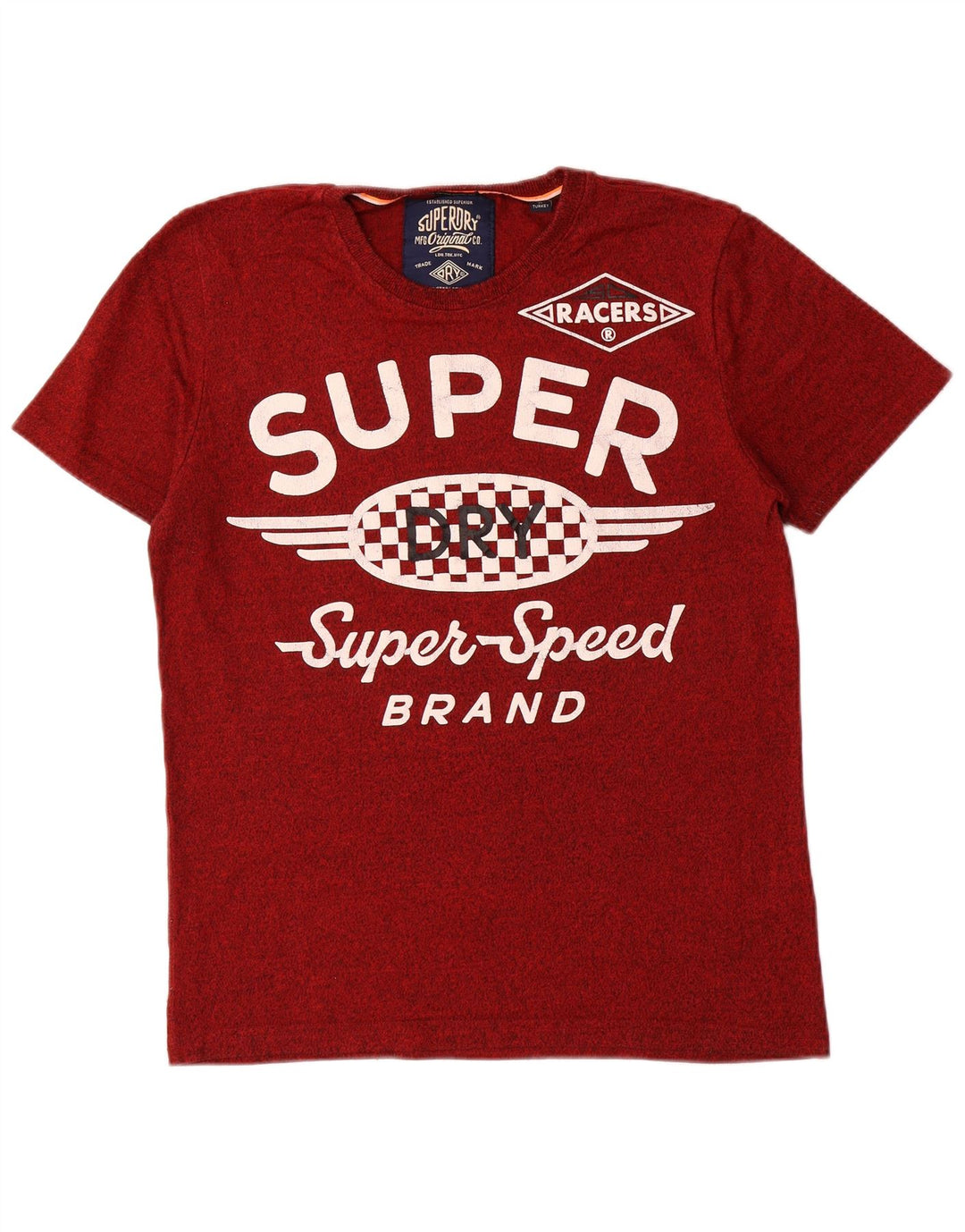 T-shirt grafica da uomo SUPERDRY Top grande in cotone rosso