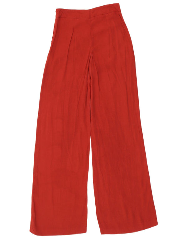 Pantaloni casual a gamba larga da donna Zara XS W24 L34 viscosa rossa